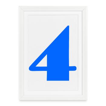 4.4 YEARS,4TH BIRTHDAY,4 YEARS ANNIVERSARY - Framed poster (27 × 37 cm) - white - Front