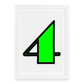 4 YEARS,4TH BIRTHDAY,4 BIRTHDAY,4 - Framed poster (27 × 37 cm) - white - Front