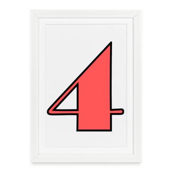 4,4 ANS,4e ANNIVERSAIRE,ANNIVERSAIRE 4 ANS - Affiche encadrée (27 × 37 cm) - blanc - Devant