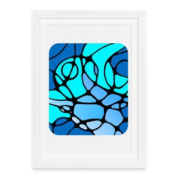 Conception abstraite moderne neurographique - Affiche encadrée (27 × 37 cm) - blanc - Devant