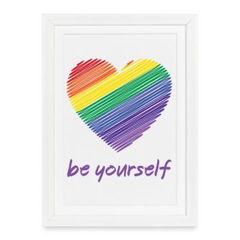 Mois de la fierté LGBTQ - Soyez vous-même - Affiche encadrée (27 × 37 cm) - blanc - Devant