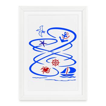 Ahoy, Maritime - Affiche encadrée (27 × 37 cm) - blanc - Devant