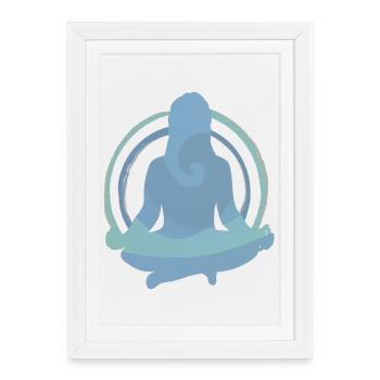 Boho Yoga Meditation Silhouette Design - Framed poster (27 × 37 cm) - white - Front
