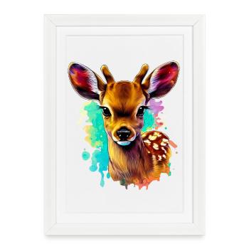 Faon - Affiche encadrée (27 × 37 cm) - blanc - Devant