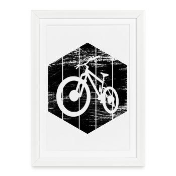 Mountain bike - Framed poster (27 × 37 cm) - white - Front
