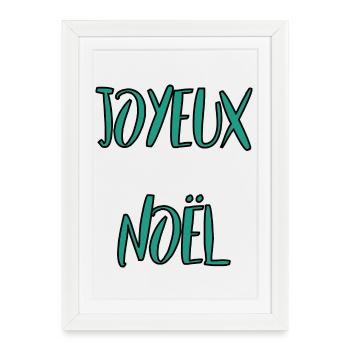 NOËL. JOYEUX NOËL. MERRY CHRISTMAS. NOUVEL AN - Affiche encadrée (27 × 37 cm) - blanc - Devant