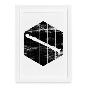 Flûte - Affiche encadrée (27 × 37 cm) - blanc - Devant