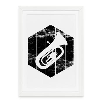 Tuba - Affiche encadrée (27 × 37 cm) - blanc - Devant