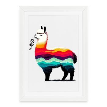 Alpaca - Framed poster (27 × 37 cm) - white - Front