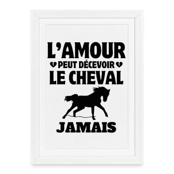 cheval, fan de cheval, cavalier - Affiche encadrée (27 × 37 cm) - blanc - Devant