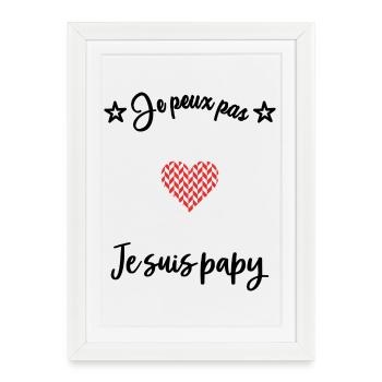 PAPY. PAPA - Affiche encadrée (27 × 37 cm) - blanc - Devant