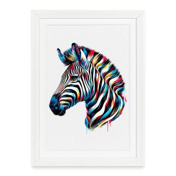 Zèbre - Affiche encadrée (27 × 37 cm) - blanc - Devant