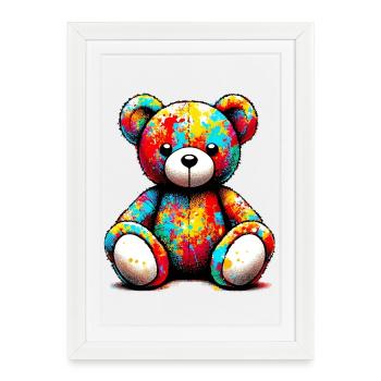Orso orsacchiotto Ours en peluche - Affiche encadrée (27 × 37 cm) - blanc - Devant