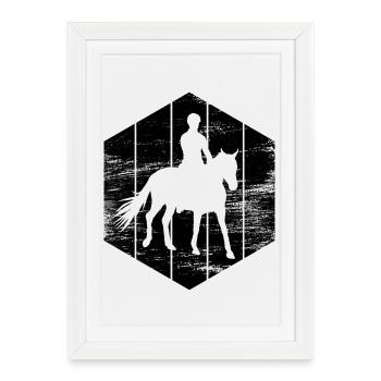 Chevaucher - Affiche encadrée (27 × 37 cm) - blanc - Devant