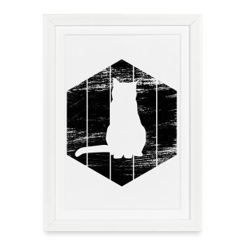 Cat Drawing - Framed poster (27 × 37 cm) - white - Front