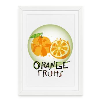 Orange Fruits - Affiche encadrée (27 × 37 cm) - blanc - Devant