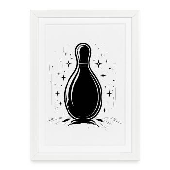 Dessin de bowling - Affiche encadrée (27 × 37 cm) - blanc - Devant