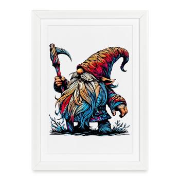 Gnome - Affiche encadrée (27 × 37 cm) - blanc - Devant
