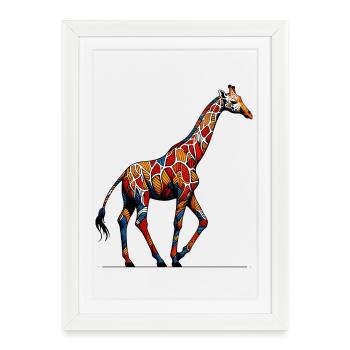 Girafe - Affiche encadrée (27 × 37 cm) - blanc - Devant