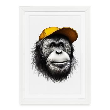 Singe orang-outan - Affiche encadrée (27 × 37 cm) - blanc - Devant