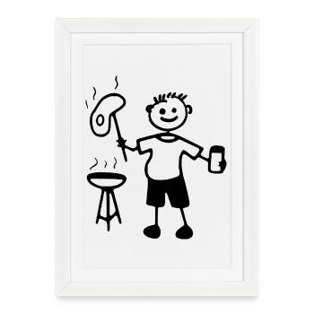 Joy of grilling, BBQ and parties on the grill unframed - Framed poster (27 × 37 cm) - white - Front