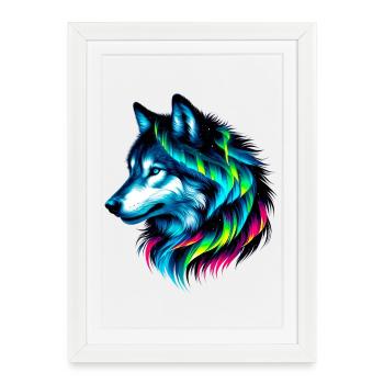 Wolf - Framed poster (27 × 37 cm) - white - Front