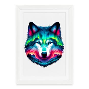 Loup - Affiche encadrée (27 × 37 cm) - blanc - Devant