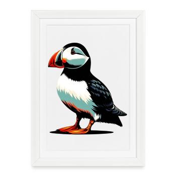 Puffin - Framed poster (27 × 37 cm) - white - Front