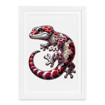 Gecko - Affiche encadrée (27 × 37 cm) - blanc - Devant