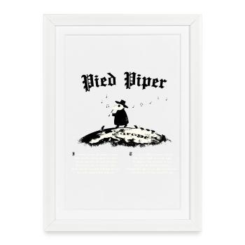 Joueur de flûte (Black Death VI) - Affiche encadrée (27 × 37 cm) - blanc - Devant
