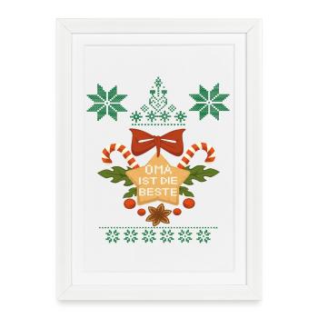 Mamie est la meilleure Noël - Affiche encadrée (27 × 37 cm) - blanc - Devant