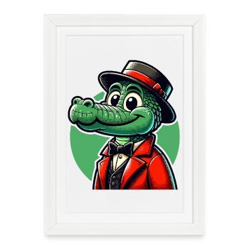 Crocodile Russe en Russe Crocodiles Russes - Affiche encadrée (27 × 37 cm) - blanc - Devant