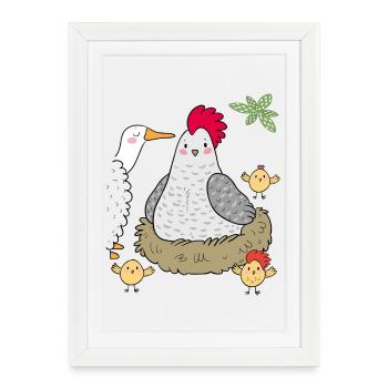 Ferme - Affiche encadrée (27 × 37 cm) - blanc - Devant