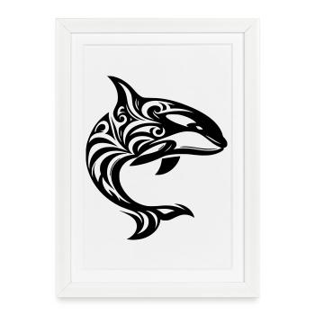 Orque tribal - Affiche encadrée (27 × 37 cm) - blanc - Devant