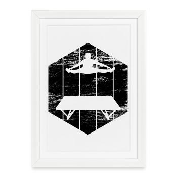 Trampoline Artist Drawing - Framed poster (27 × 37 cm) - white - Front