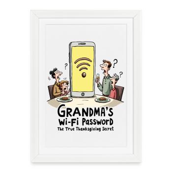 Grandma's Wi-Fi password - Framed poster (27 × 37 cm) - white - Front