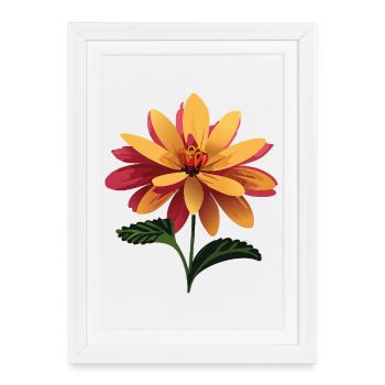 Ambiance estivale de l’arrangement floral - Affiche encadrée (27 × 37 cm) - blanc - Devant