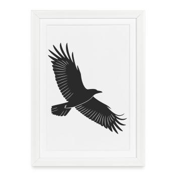 Conception de silhouette d’oiseau gracieuse - Affiche encadrée (27 × 37 cm) - blanc - Devant