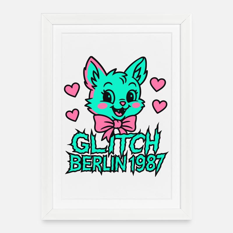 Glitch Berlin 1987 - Gerahmtes Poster (27 × 37 cm) - Weiß
