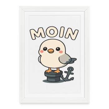 Moin - Seagull Design - Framed poster (27 × 37 cm) - white - Front