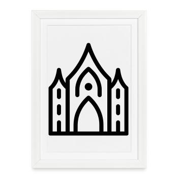 cathedral - Framed poster (27 × 37 cm) - white - Front