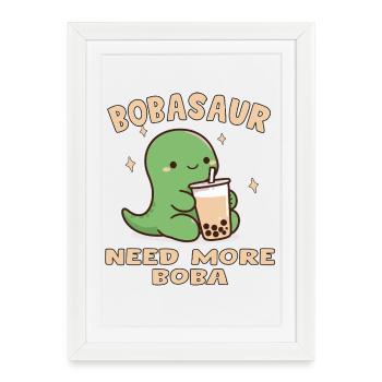 BOBA SAUR Mignon - Affiche encadrée (27 × 37 cm) - blanc - Devant