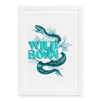 Serpent sauvage né conception botanique - Affiche encadrée (27 × 37 cm) - blanc - Devant