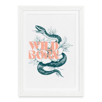 Illustration de serpent né sauvage - Affiche encadrée (27 × 37 cm) - blanc - Devant
