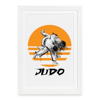 Motif d’arts martiaux de judo avec dynamique - Affiche encadrée (27 × 37 cm) - blanc - Devant