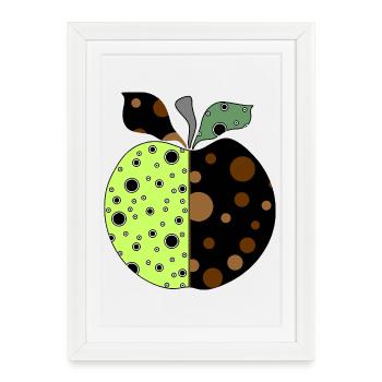 pomme - Affiche encadrée (27 × 37 cm) - blanc - Devant