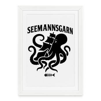 Fil de marin mer maritime octopus navire - Affiche encadrée (27 × 37 cm) - blanc - Devant