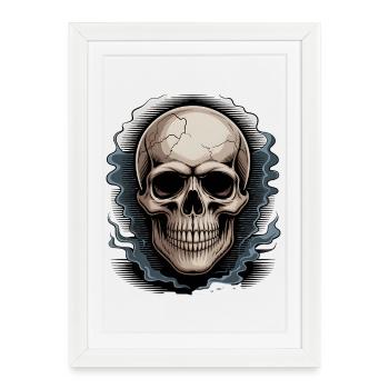 Skull in Smoke Aura - Framed poster (27 × 37 cm) - white - Front