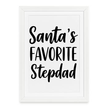 Le beau-père préféré du Père Noël - Affiche encadrée (27 × 37 cm) - blanc - Devant