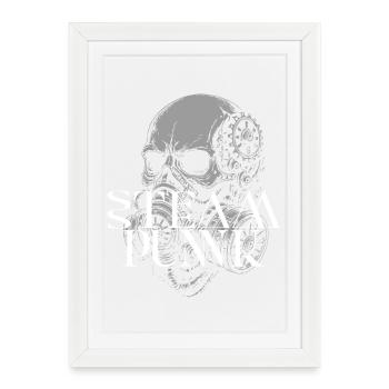 Steampunk Skull Gearwork - Framed poster (27 × 37 cm) - white - Front